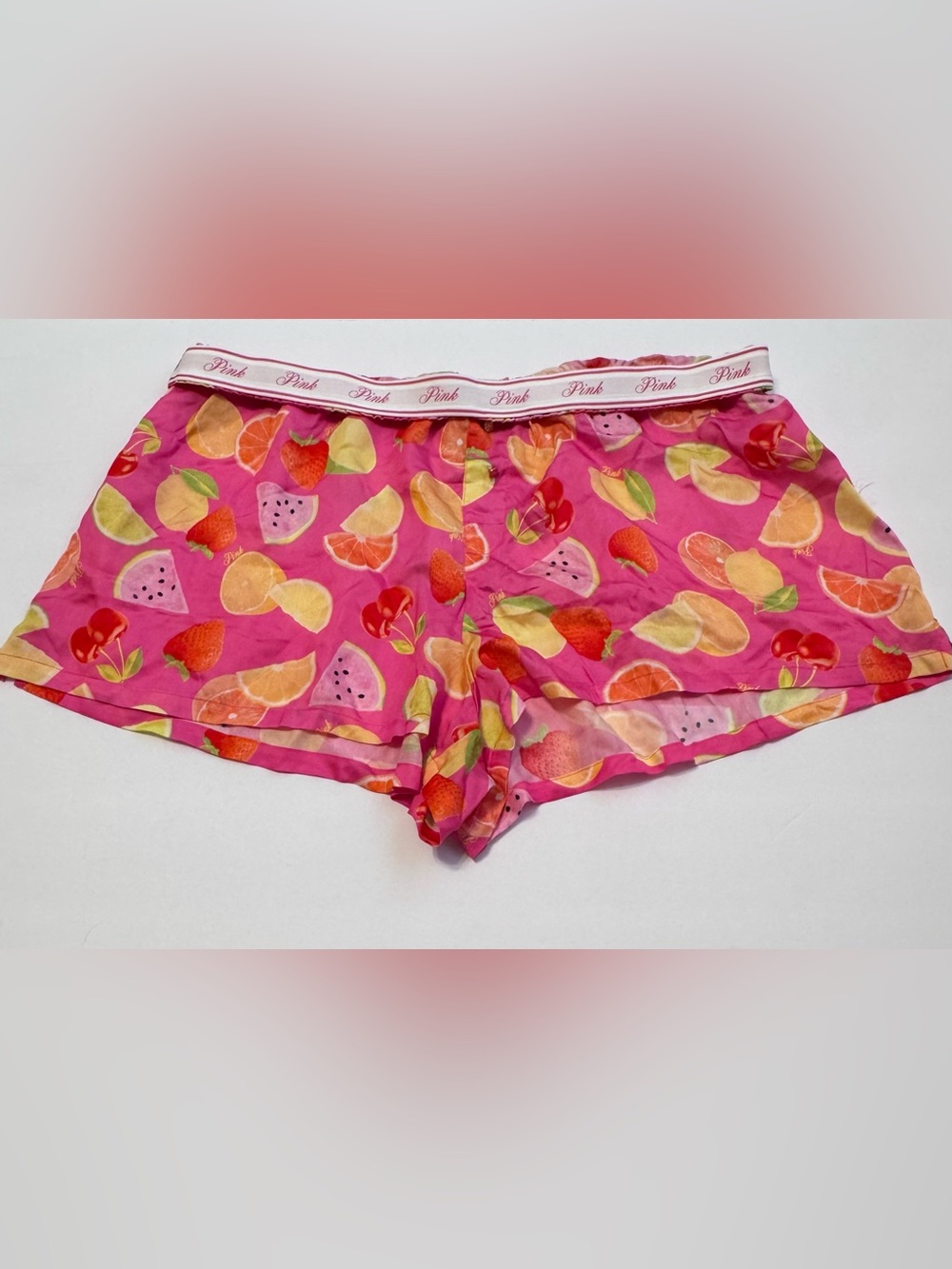 PINK Victoria's Secret Pink Fruit Print Boxer Shorts Size XL NWT